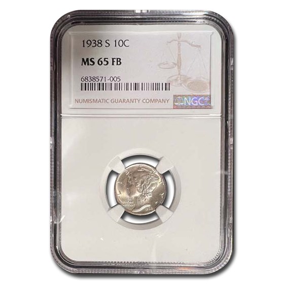1938-S Mercury Dime MS-65 NGC (FB) 1938-S Mercury Dime MS-65 NGC (FB)