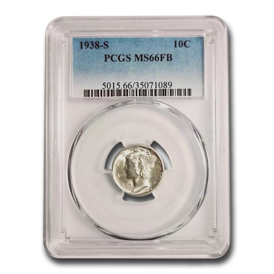 1938-S Mercury Dime MS-66 PCGS (FB) 1938-S Mercury Dime MS-66 PCGS (FB)