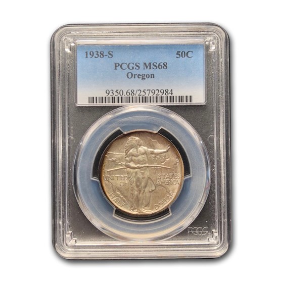 1938-S Oregon Commemorative Half Dollar MS-68 PCGS 1938-S Oregon Commemorative Half Dollar MS-68 PCGS