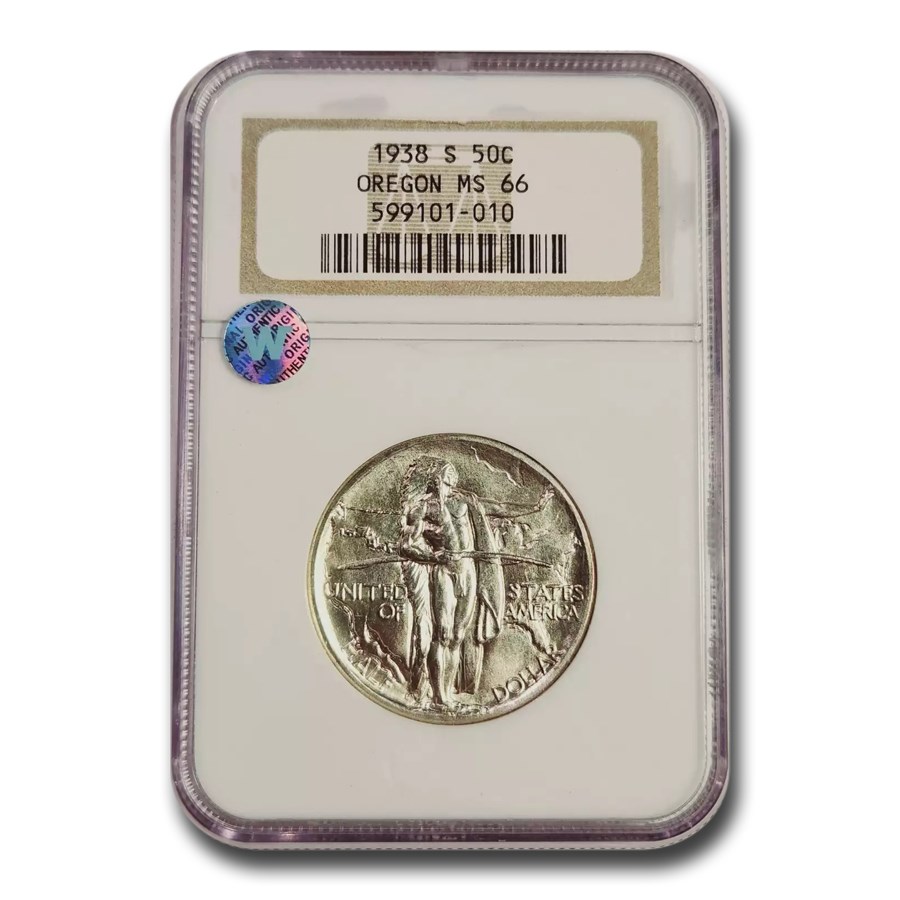 1938-S Oregon Trail Commemorative Half Dollar MS-66 NGC