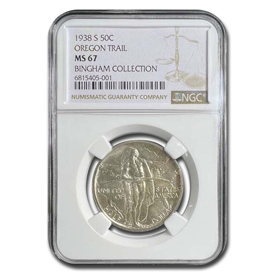 1938-S Oregon Trail Commemorative Half Dollar MS-67 NGC 1938-S Oregon Trail Commemorative Half Dollar MS-67 NGC
