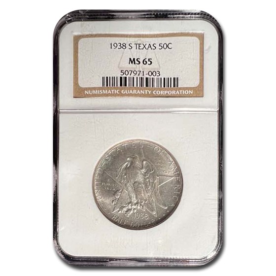 1938-S Texas Centennial Commemorative Half Dollar MS-65 NGC 1938-S Texas Centennial Commemorative Half Dollar MS-65 NGC