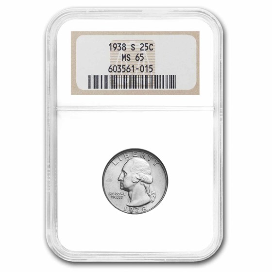 1938-S Washington Quarter MS-65 NGC 1938-S Washington Quarter MS-65 NGC