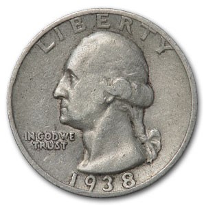 1938-S Washington Quarter VF 1938-S Washington Quarter VF