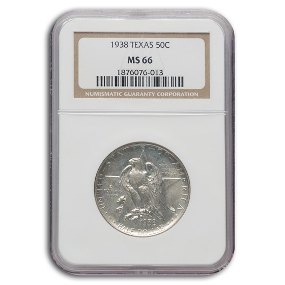 1938 Texas Half Dollar MS-66 NGC 1938 Texas Half Dollar MS-66 NGC