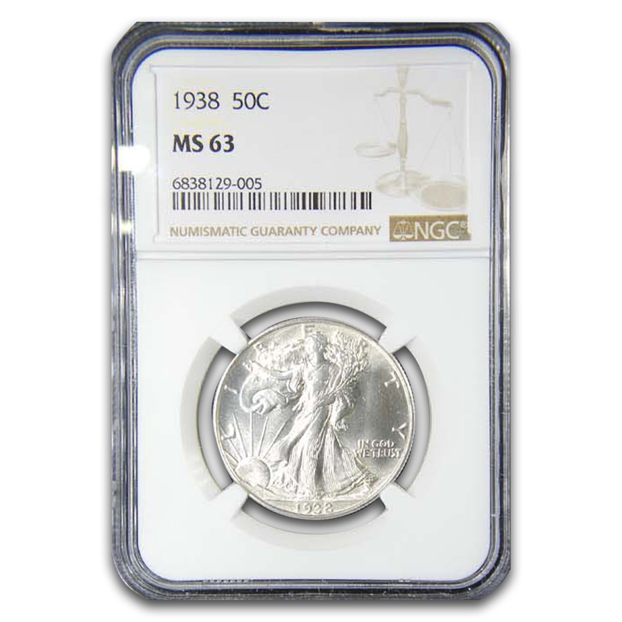 1938 Walking Liberty Half Dollar MS-63 NGC