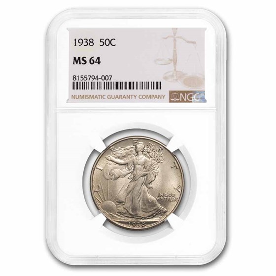 1938 Walking Liberty Half Dollar MS-64 NGC