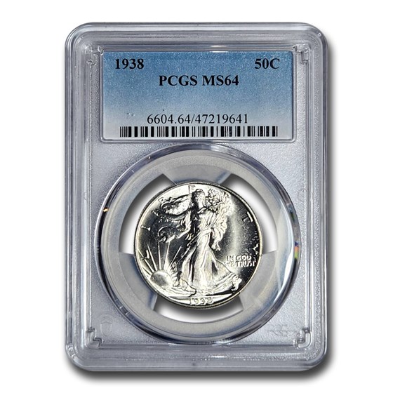 1938 Walking Liberty Half Dollar MS-64 PCGS 1938 Walking Liberty Half Dollar MS-64 PCGS