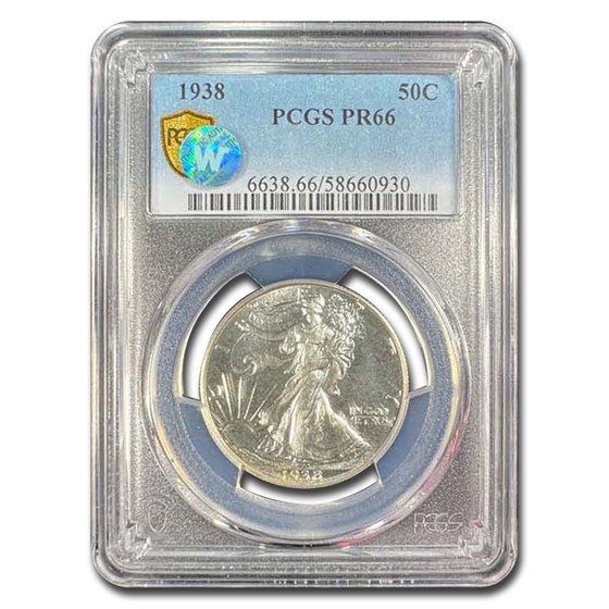 1938 Walking Liberty Half Dollar PR-66 PCGS 1938 Walking Liberty Half Dollar PR-66 PCGS