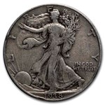 1938 Walking Liberty Halves 20-Coin Roll Avg Circ