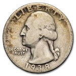 1938 Washington Quarter 40-Coin Roll Avg Circ