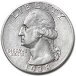 1938 Washington Quarter AU