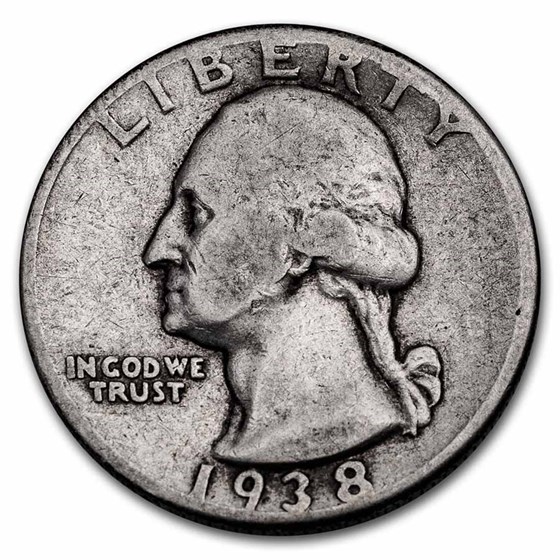 1938 Washington Quarter Good/Fine 1938 Washington Quarter Good/Fine