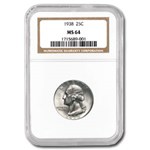 1938 Washington Quarter MS-64 NGC