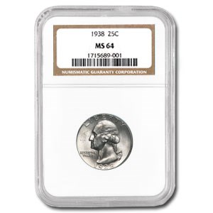 1938 Washington Quarter MS-64 NGC 1938 Washington Quarter MS-64 NGC