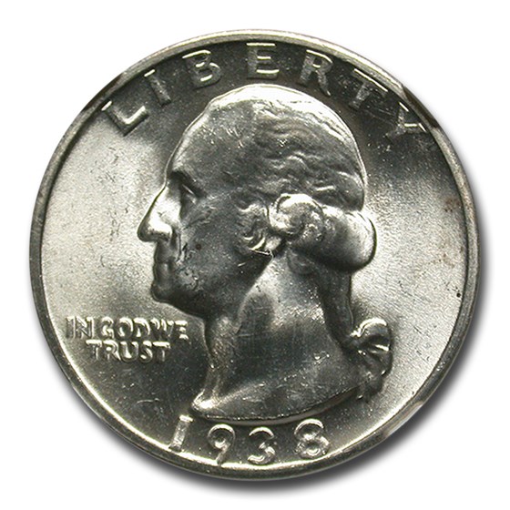 1938 Washington Quarter MS-65 NGC 1938 Washington Quarter MS-65 NGC