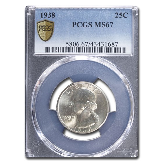 1938 Washington Quarter MS-67 PCGS 1938 Washington Quarter MS-67 PCGS