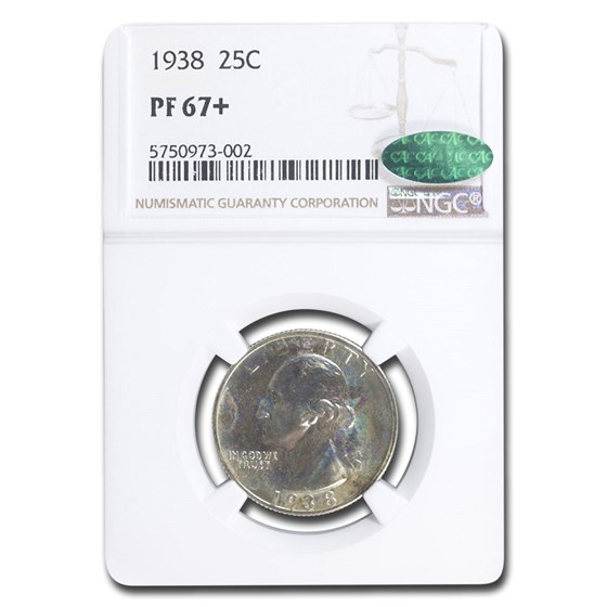 1938 Washington Quarter PF-67+ NGC CAC 1938 Washington Quarter PF-67+ NGC CAC