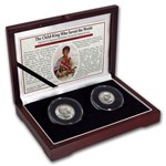 1938 Yugoslavia 2-Coin 20 & 50 Dinara Peter II Set