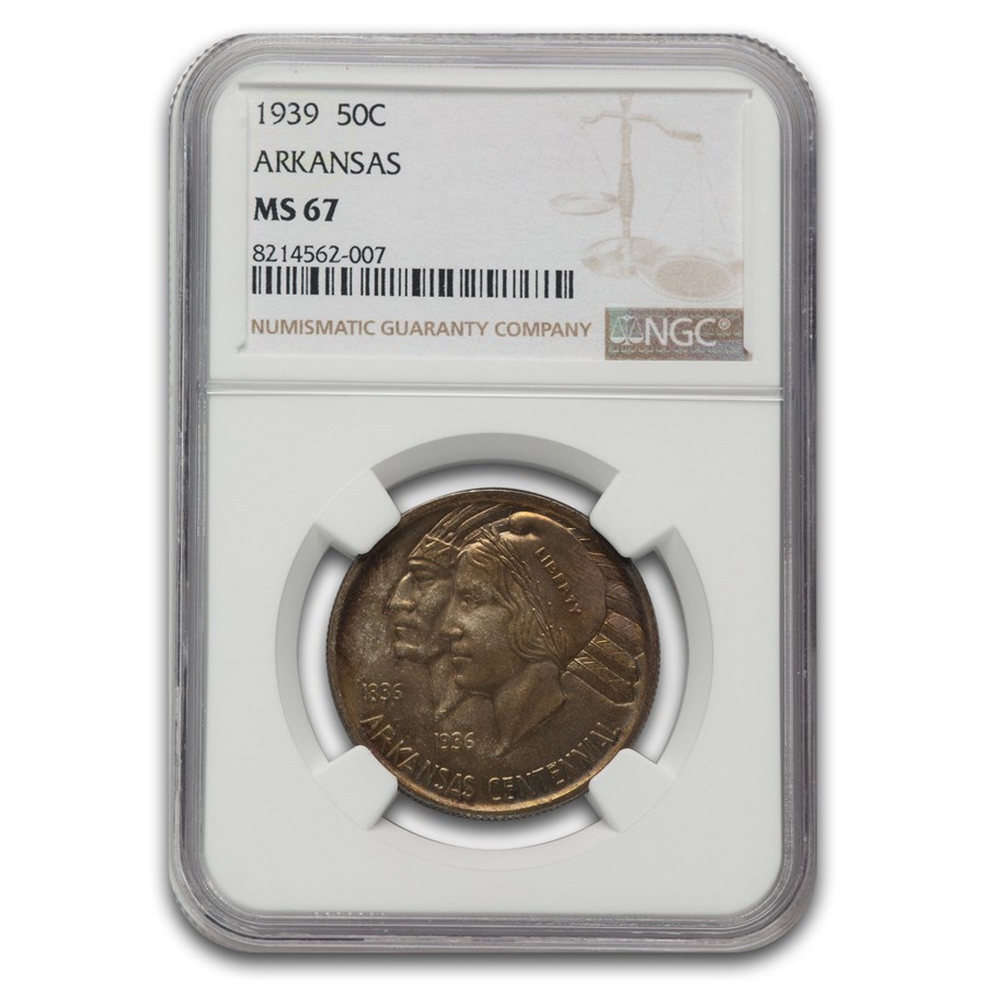 1939 Arkansas Centennial Commemorative Half Dollar MS-67 NGC
