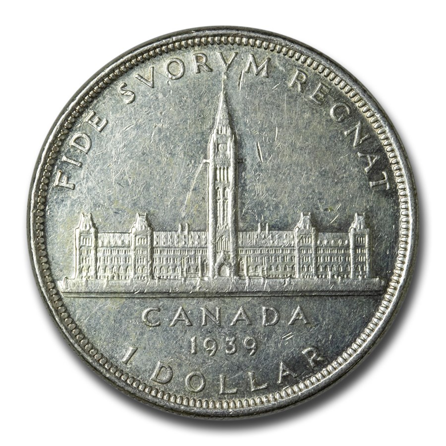 1939 Canada Silver Dollar Royal Visit AU