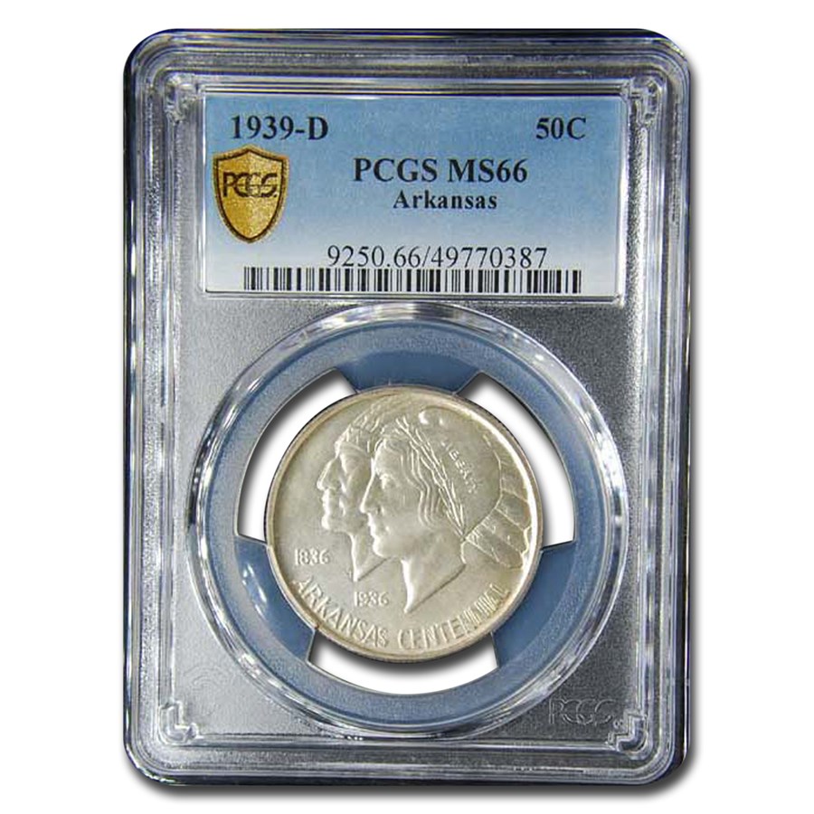1939-D Arkansas Centennial Commemorative Half Dollar MS-66 PCGS