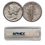 1939-D Mercury Dime 50-Coin Roll Avg Circ