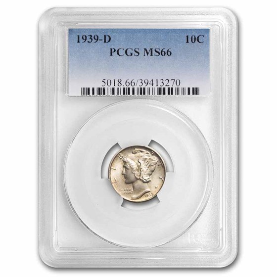 1939-D Mercury Dime MS-66 PCGS 1939-D Mercury Dime MS-66 PCGS