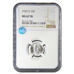 1939-D Mercury Dime MS-67 NGC (FB)
