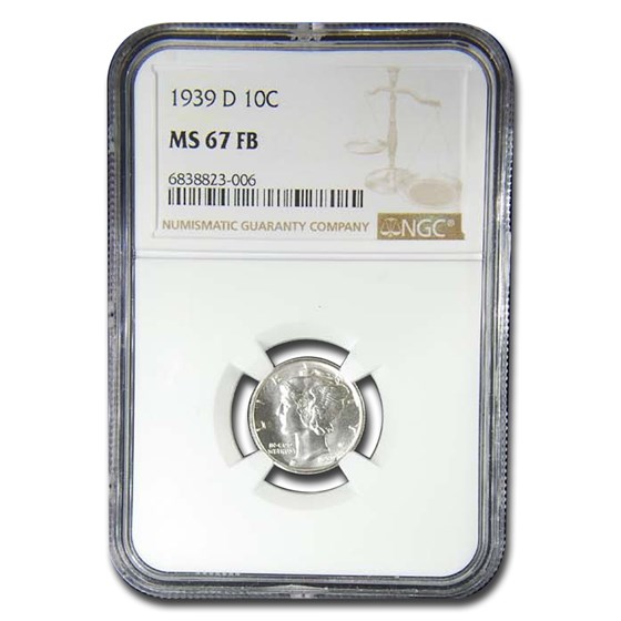 1939-D Mercury Dime MS-67 NGC (FB) 1939-D Mercury Dime MS-67 NGC (FB)
