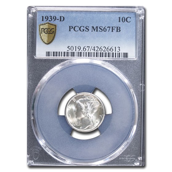 1939-D Mercury Dime MS-67 PCGS (FB) 1939-D Mercury Dime MS-67 PCGS (FB)