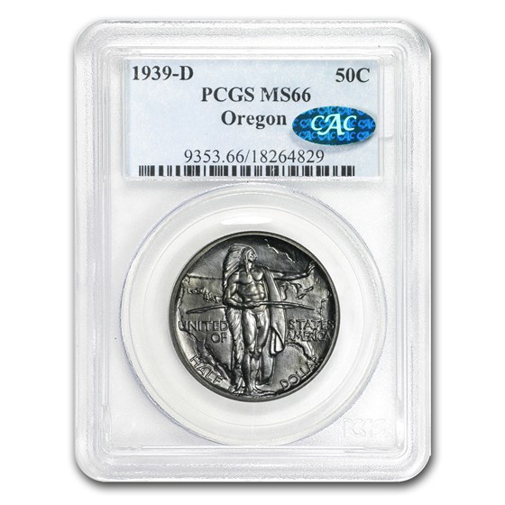 1939-D Oregon Commemorative Half Dollar MS-66 PCGS (CAC) 1939-D Oregon Commemorative Half Dollar MS-66 PCGS (CAC)