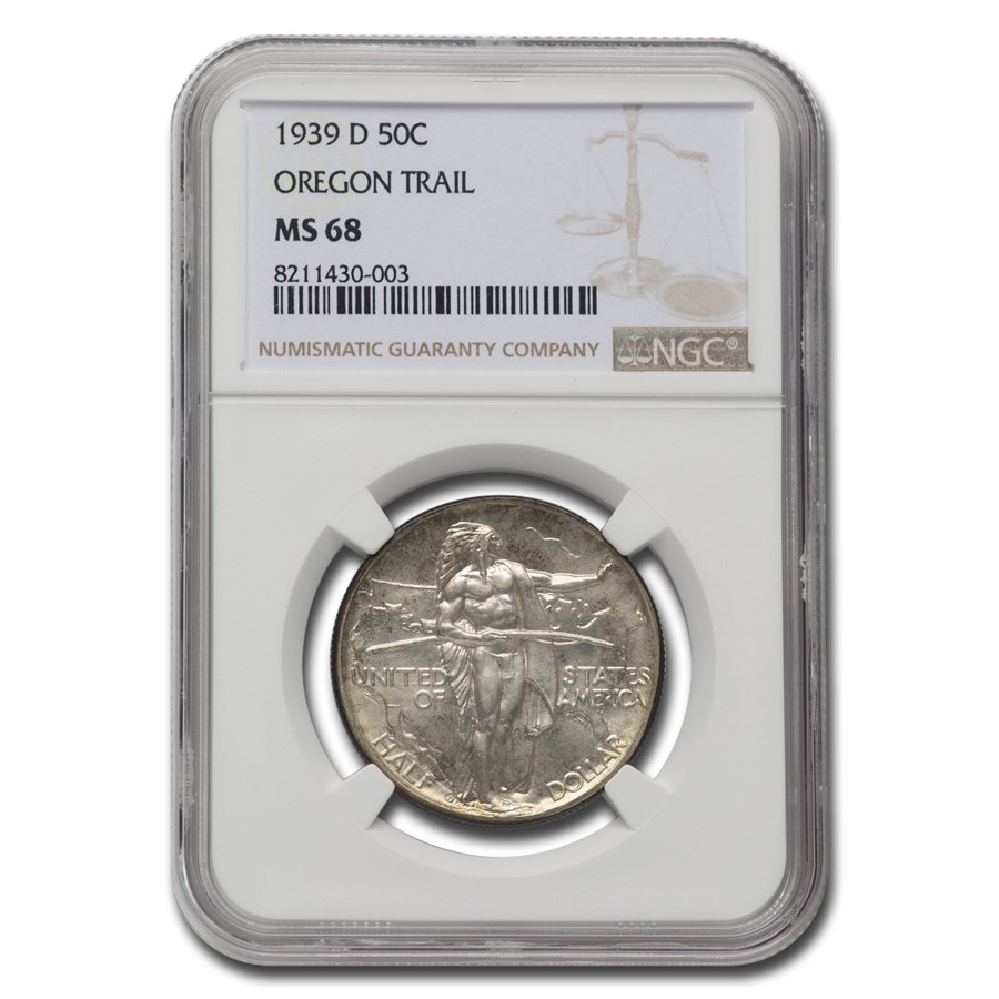 1939-D Oregon Trail Commemorative Half Dollar MS-68 NGC