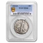 1939-D Walking Liberty Half Dollar MS-66 PCGS