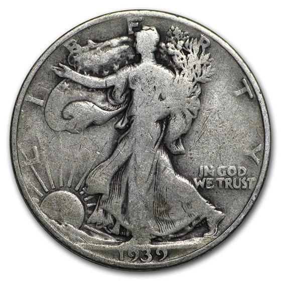 1939-D Walking Liberty Half Dollar VG/VF 1939-D Walking Liberty Half Dollar VG/VF