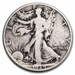 1939-D Walking Liberty Halves 20-Coin Roll Avg Circ