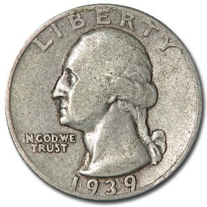 1939-D Washington Quarter Good/VF 1939-D Washington Quarter Good/VF