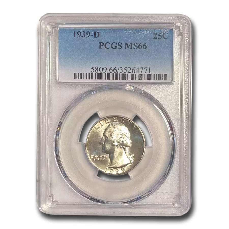 1939-D Washington Quarter MS-66 PCGS