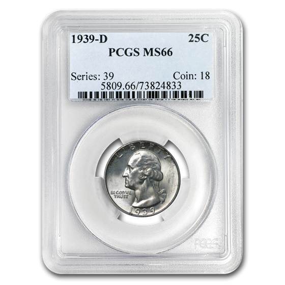 1939-D Washington Quarter MS-66 PCGS 1939-D Washington Quarter MS-66 PCGS