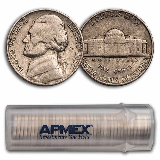 1939 Jefferson Nickel 40-Coin Roll Avg Circ 1939 Jefferson Nickel 40-Coin Roll Avg Circ