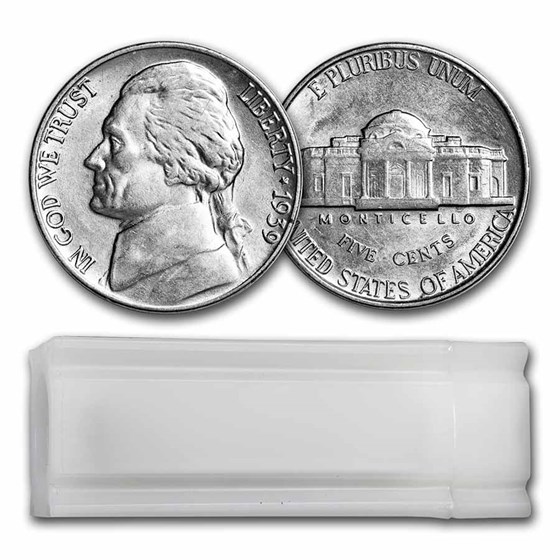 1939 Jefferson Nickel 40-Coin Roll BU 1939 Jefferson Nickel 40-Coin Roll BU