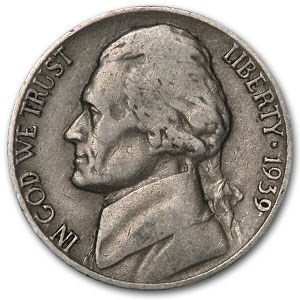 1939 Jefferson Nickel Avg Circ 1939 Jefferson Nickel Avg Circ
