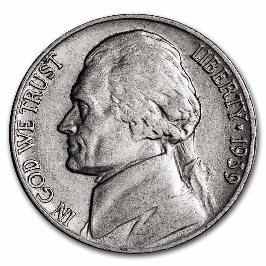 1939 Jefferson Nickel Doubled Die Reverse AU