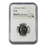 1939 Jefferson Nickel PF-68 NGC (Reverse of 38)