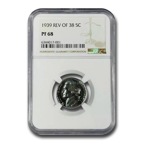 1939 Jefferson Nickel PF-68 NGC (Reverse of 38) 1939 Jefferson Nickel PF-68 NGC (Reverse of 38)