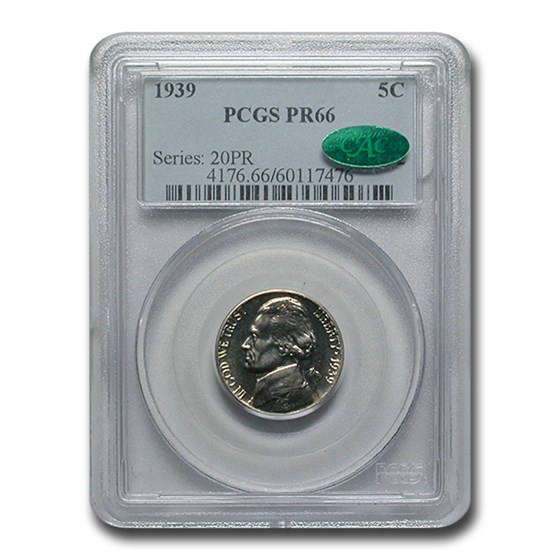 1939 Jefferson Nickel PR-66 PCGS CAC 1939 Jefferson Nickel PR-66 PCGS CAC