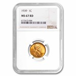 1939 Lincoln Cent MS-67 NGC (Red)