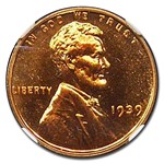 1939 Lincoln Cent PF-67 NGC (Red)