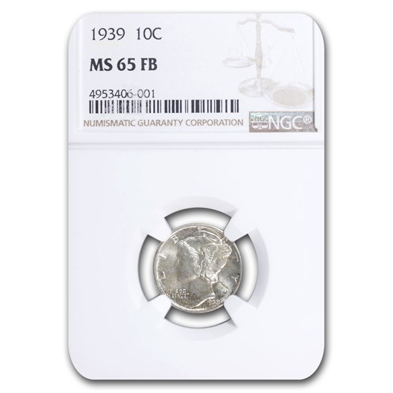 1939 Mercury Dime MS-65 NGC (FB) 1939 Mercury Dime MS-65 NGC (FB)