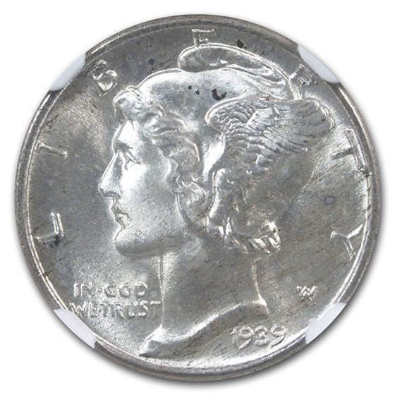1939 Mercury Dime MS-66 NGC (FB) 1939 Mercury Dime MS-66 NGC (FB)